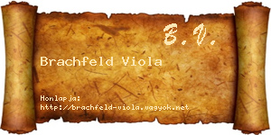 Brachfeld Viola névjegykártya